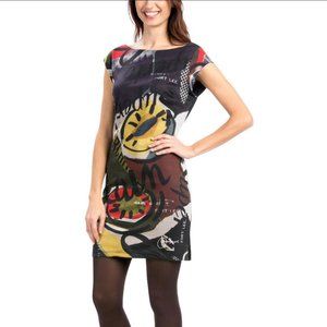 Desigual Knitted Short-Sleeve Vest Bibi Dress XS
